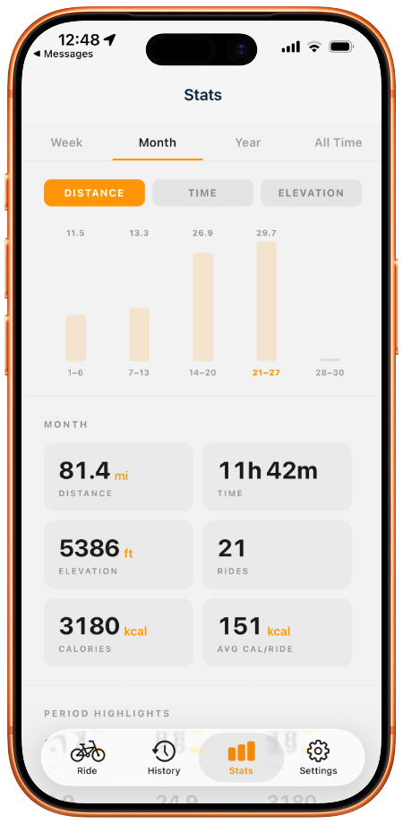 CrankIQ Your Stats screen